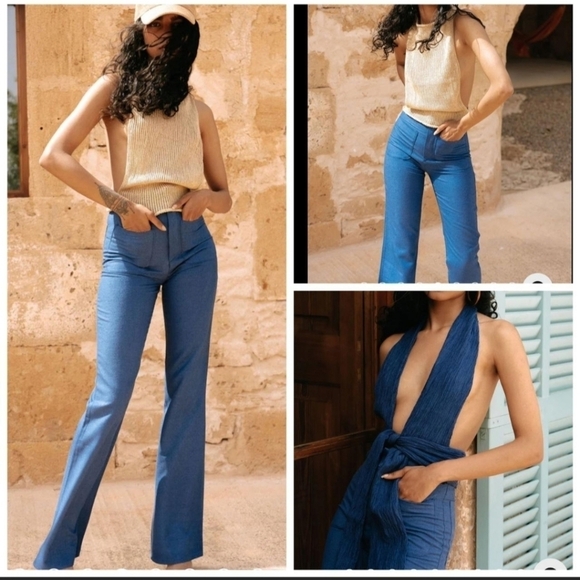 Savannah Morrow Jada Pants Midnight 100% Peace Silk XS NWT $420 - Picture 2 of 15